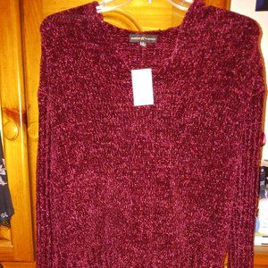 red velour sweater